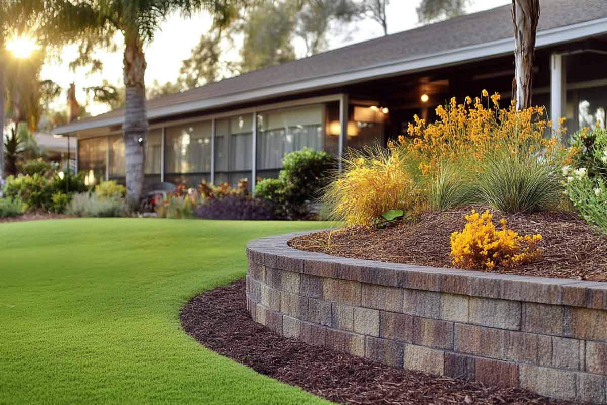 Block and Cap Walls in The Villages, FL | Almost Famous Lawns in The Villages, FL | Landscaping | Mulching | Weeding | Landscape Design